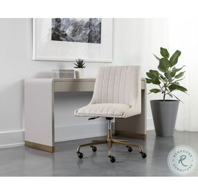 Halden Beige Linen Office Chair