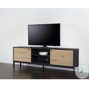 Rosso Brown And Matte Black TV Stand