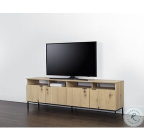 Ambrose Natural And Matte Black TV Stand
