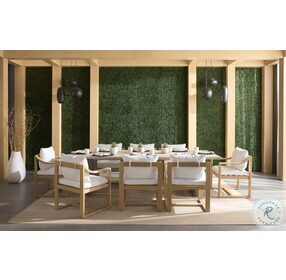 Riviera Natural And Taupe Outdoor Rectangular Dining Table