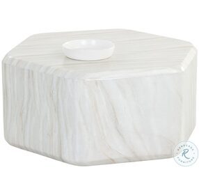 Spezza Cream Marble Look Occasional Table Set