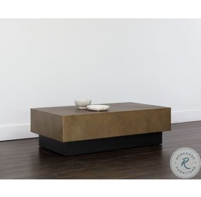 Blakely Antique Brass And Matte Black Coffee Table