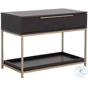 Rebel Gray And Gold Nightstand