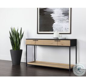 Rosso Brown And Matte Black Console Table