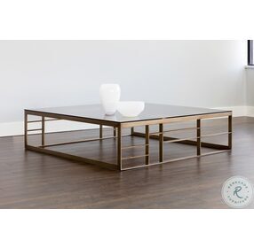 Martha Brown Tempered Glass And Gold Coffee Table