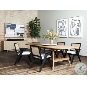 Flora Drifted Matte Black And Avant Natural Dining Chair