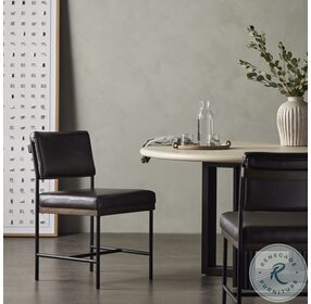 Benton Sonoma Black Leather Dining Chair