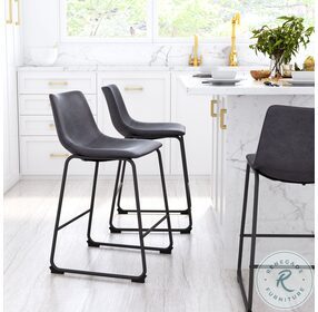 Smart Charcoal Counter Height Chair Set Of 2