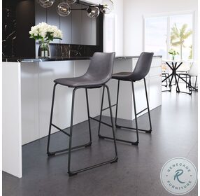 Smart Charcoal Bar Chair Set Of 2