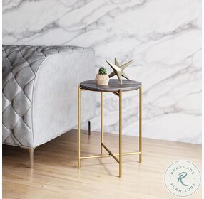 David Gray And Gold Side Table