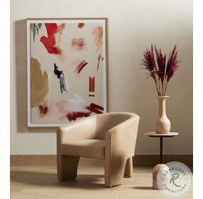 Fae Palermo Nude Leather Accent Chair