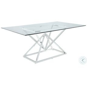 Beaufort Chrome Rectangular Glass Dining Room Set