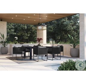 Lucerne Black Outdoor 70" Dining Table