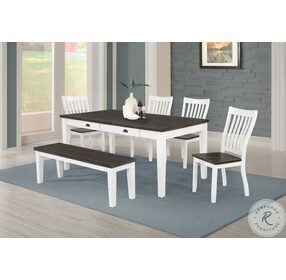 Kingman Espresso And White Dining Table