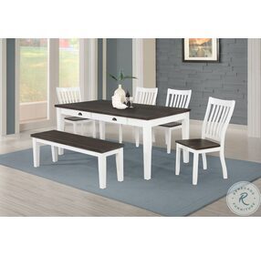 Kingman Espresso And White Dining Bench
