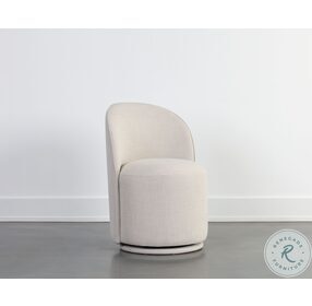 Cavoli Effie Linen Swivel Dining Chair