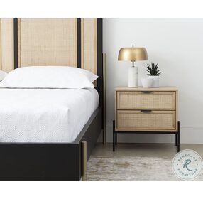 Avida Natural And Black King Panel Bed