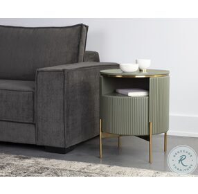 Paloma Green And Gold End Table