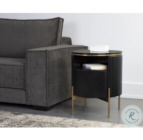 Paloma Black And Gold End Table