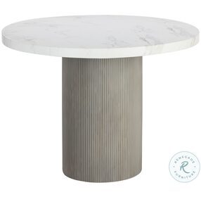 Nicolette Light Gray Marble Look 40" Dining Table