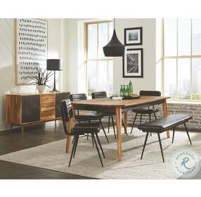 Partridge Natural Sheesham And Black Dining Table