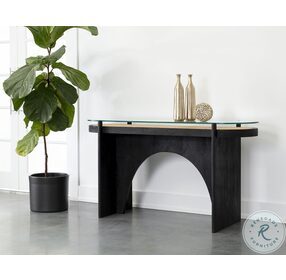 Adora Clear And Black Console Table