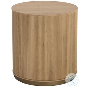 Kalla Natural And Brushed Gold End Table