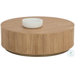 Kalla Natural And Brushed Gold Occasional Table Set