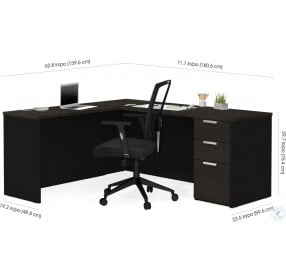 Pro Concept Plus Deep Grey and Black L Desk