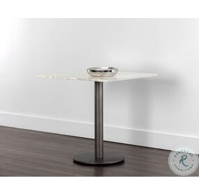 Claudia White And Pewter 30" Bistro Table