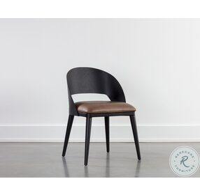 Dezirae Cognac Leather Dining Chair