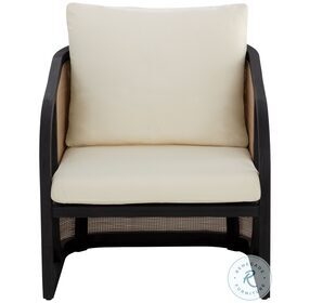 Palermo Stinson Cream Outdoor Lounge Chair with Charcoal Frame