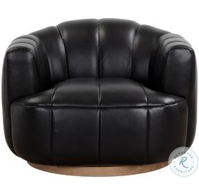 Tadeo Vintage Black Night Swivel Lounge Chair
