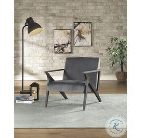 Coriana Gray Velvet Accent Chair