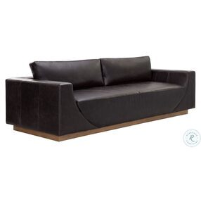 Anakin Tuscany Warm Black Leather Sofa