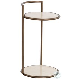 Parga Light Brown And Rustic Bronze End Table