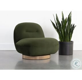 Franze Moss Green Swivel Lounge Chair