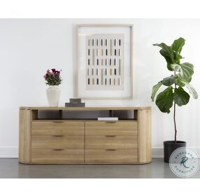 Stella White And Natural Sideboard