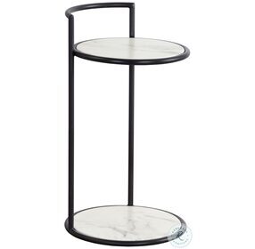 Parga White And Matte Black End Table