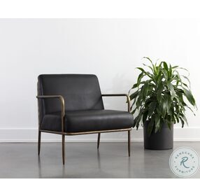 Lathan Charcoal Black Lounge Chair