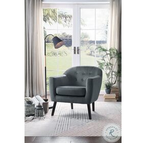 Quill Gray Velvet Accent Chair