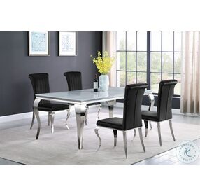 Carone White And Chrome 80" Dining Table