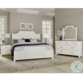Maple Road Soft White and Natural Top 7 Drawer Dresser