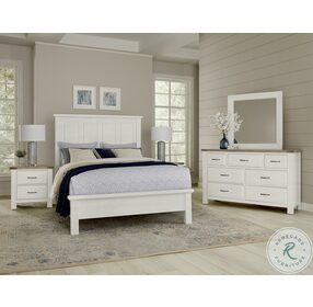 Maple Road Soft White Queen Mansion Low Profile Bed