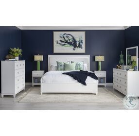 Summerland Pure White Queen Upholstered Panel Bed