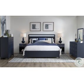 Summerland Inkwell Blue King Panel Bed