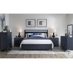 Summerland Inkwell Blue King Panel Storage Bed