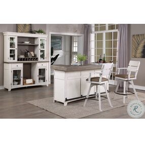 La Sierra Grey And White Deluxe Back Bar With Hutch