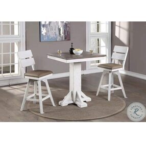 La Sierra Grey And White Bar Height Square Pub Table