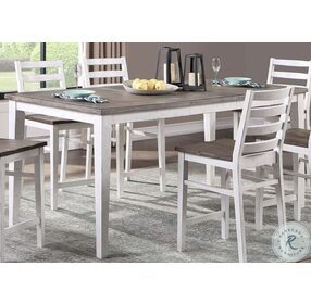 La Sierra Grey And White Extendable Counter Height Dining Room Set